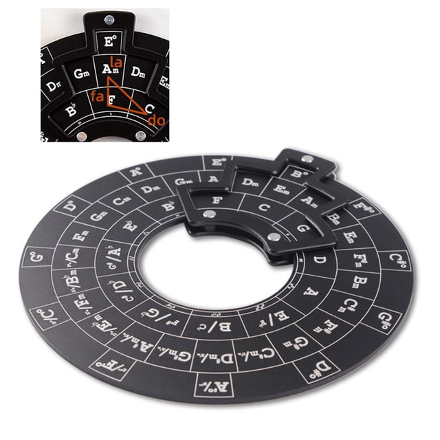 Circle Of Fifths Wheel Melody Tool, Circle Of Fifths Wheel 12 Keys Carved Text Lightweight Oxidized Non Shake for Music Theory