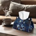 thumbnail image 4 of ZUXONGSY Butterfly Floral Tissue Box Cover PU Leather Household Tissue Holder with Buckle Fashion Tissue Cube Box Cover Waterproof Tissue Box Holder Home Accessories Decoration, 4 of 7