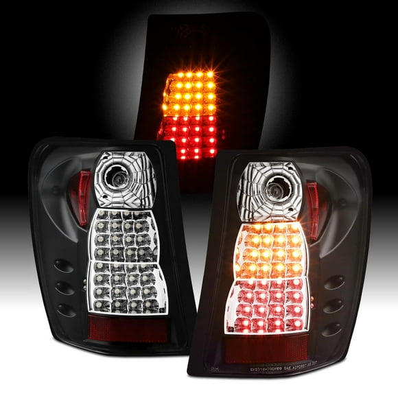 AKKON - For 99-04 Jeep Grand Cherokee SUV Black Bezel LED Tail Lights Brake Lamps Replacement Pair Left + Right