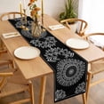 thumbnail image 3 of Black Boho Table Runner - 72 Inch Long, Kitchen Dining Table Runner Dresser Scarves, Retro Farmhouse Neutral Abstract Geometric Farmhouse Decor for Coffee Tables Wedding Party Banquet, 3 of 8
