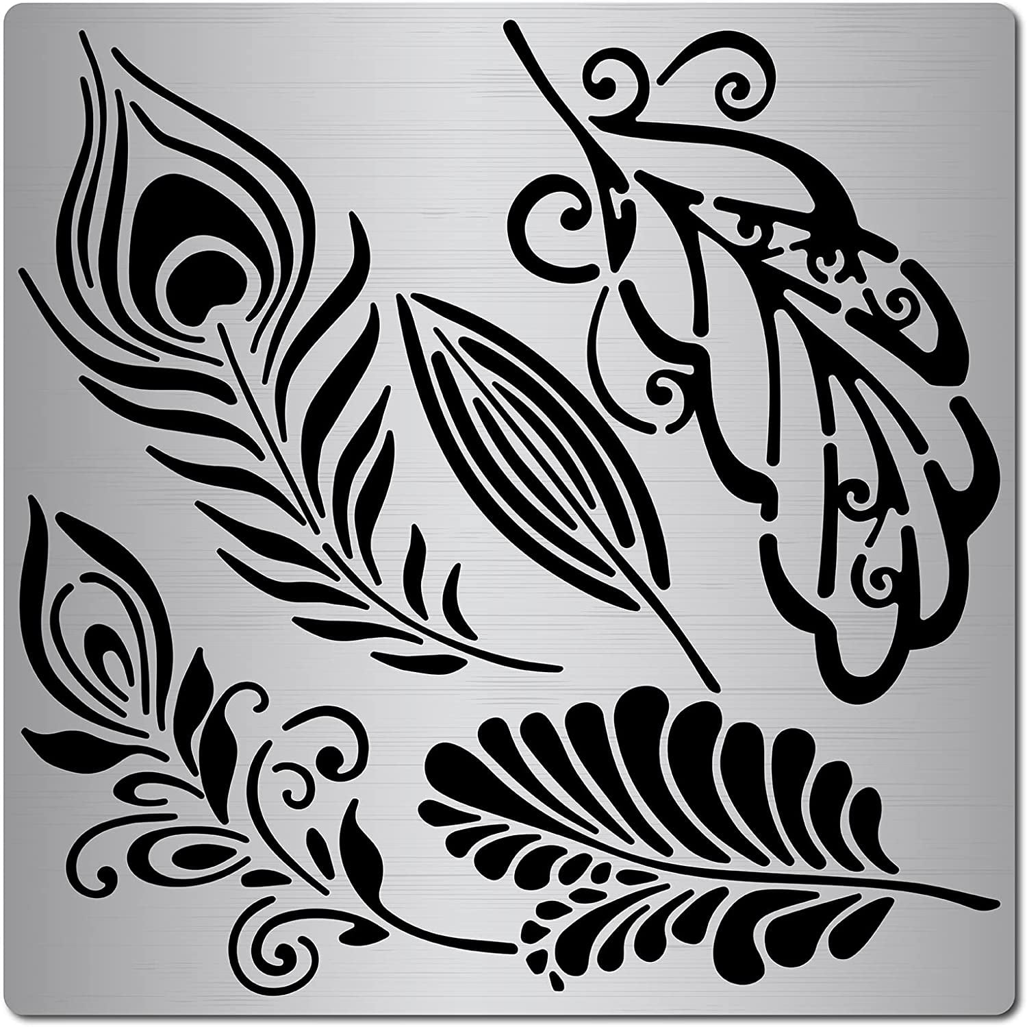 Metal Journal Stencils Floral Vine Stainless Steel Stencil Templates Tool  For Painting Wood Burning Carving Pyrography