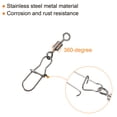 thumbnail image 4 of 17LBS Stainless Steel Fishing Rolling Swivel with Coastlock Snap, Black 60 Pack, 4 of 5