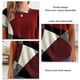 thumbnail image 5 of Camisa casual de mujer con cuello redondo y bloques de color de manga corta estampada para mujer para uso diario Rojo S, 5 of 6