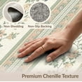 thumbnail image 6 of ODIKA 3'x5' Washable Accent Rug Grey Boho Vintage Botanical Stripe Sage Woodland Beige Greenish for Bedside, Nursery Room, Pet Friendly & Non-Shedding, 6 of 7
