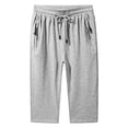 thumbnail image 1 of WILLBEST Pantalones Cortos para Hombre, Pantalones Capri 3/4 para Correr, para Gimnasio, con Bolsillos y Cremallera Por Debajo de La Rodilla, 1 of 2