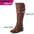 thumbnail image 3 of Love Steetly Women's Extra Wide Calf Knee High Boots, Adjustable Buckle Riding Boots, Low Block Heel Side Zipper Tall Boots for Curvy Legs., 3 of 6