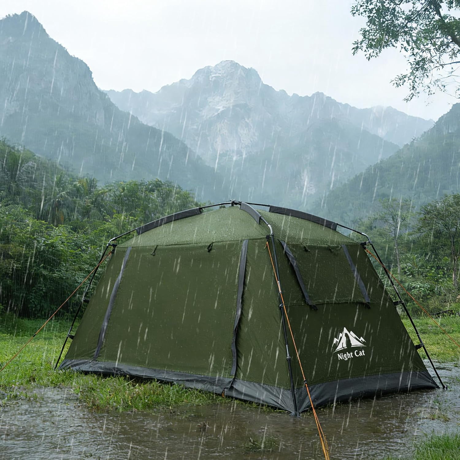 Night Cat 1 2 Man Camping Tent: Lightweight and Waterproof Dome Tent 3 Season for Backpacking Hiking Outdoor