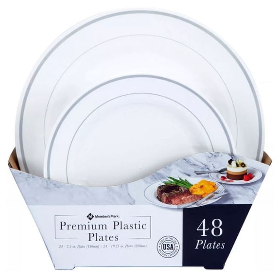 Premium Plastic Heavyweight Plates, Combo Pack (48 ct.)