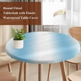 thumbnail image 3 of Sky Blue Ombre Round Tablecloth 45-54 Inch Round Fitted Table Cloth with Elastic Edge, Farmhouse Modern Art Waterproof Table Cover Protector for Outdoor Picnic Party Dining, 3 of 6