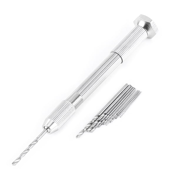Taladro de mano Nikou Mini Taladro Giratorio Color Plateado Brocas Para Taladro Manual