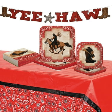 83 Pieces Western Party Disposable Tableware Kit for 24 Guests