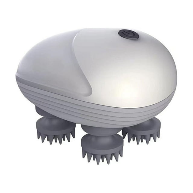 tssuouriy Head Massager Home Use Scalps Scrubbing Device Household Electronic Stress Relief Scalp Massagers Adult Body Massaging Equipment Silver