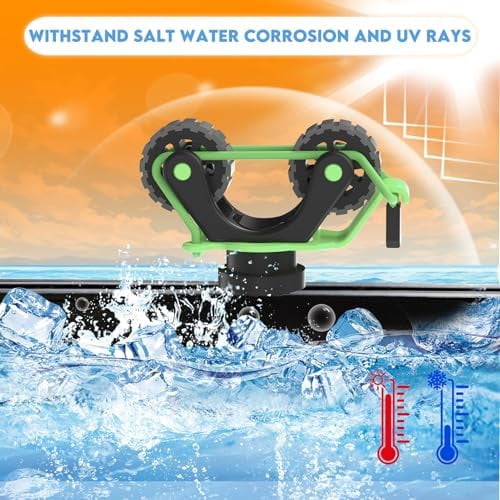 1005 2 PCS Kayak Paddle Holder Track Mount Accessories, Compact Space-Saving Rail Rack with Rubber Rollers, Tool-Free Install & Quick Remove, Compatible with Most Kayak Tracks