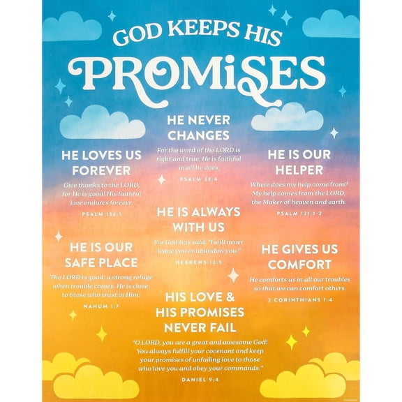 God Keeps His Promises Chart Poster Posters