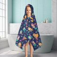 thumbnail image 6 of Dark Blue Mermaid Princess Pattern Hooded Bath Towel，50"x30" for Ages 3 To 12 Kids, Quick Dry Lightweight Soft Microfiber Hood Beach Towel Cover Up for Kids, 6 of 7