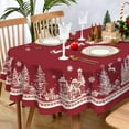 thumbnail image 3 of Oval Christmas Tablecloth 60 x 102 In,Christmas Tree Elk Santa Snowflake Red Christmas Tablecloth,Polyester Waterproof Wrinkle Resistant Durable Table cloth for Holiday,Kitchen,Winter and Home Decor, 3 of 6