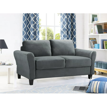 Lifestyle Solutions Alexa Rolled-Arm Upholstered Fabric Loveseat, Multiple