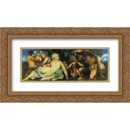 Hans Makart 2x Matted 24x14 Gold Ornate Framed Art Print 'The Harvest'