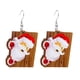 thumbnail image 2 of Pendientes de Madera Árbol de Navidad Papá Noel Enano Ganfancp Pendientes Colgantes, 2 of 4
