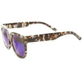 thumbnail image 3 of sunglassLA - Oversize Block Tortoise Print Mirror Lens Square Horn Rimmed Sunglasses - 53mm, 3 of 4