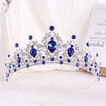 thumbnail image 3 of Nvzi Tiara de boda para novia, diadema de princesa, corona de novia, joyería para el cabello con diamantes de imitación de cristal,graduación, boda, fiesta de disfraces (AB), 3 of 4