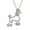 Pink, variant on Bling Jewelry Womens BFF Pink Cubic Zirconia Poodle Pendant Necklace in Silver
