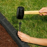 GroundSmart Roman Brick Landscape Edging, 4 Gray Rubber Garden Edging Border, 6 pack