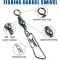 thumbnail image 2 of czcpp-Fishing Barrel Swivel with Double Safety Snaps Brass Fishing Swivels Snaps Hook Lure Line Connector Swivel Interlock Snaps Fishing Tackle 50pcs/100pcs, 2 of 4