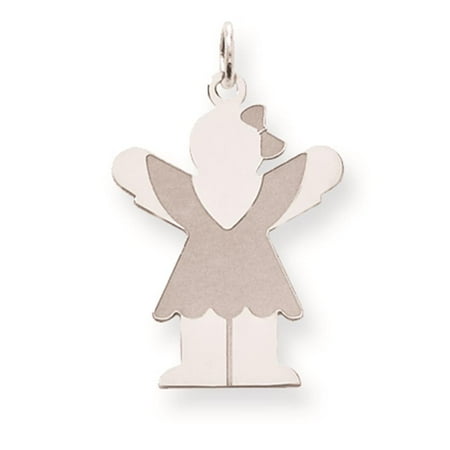 925 Sterling Silver Polished Love Kid Flat Charm Pendant
