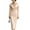 Beige, variant on Stylish Women's Slimming Waist Elegant V-Neck Long Sleeve Midi Dress - Beige L