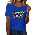 thumbnail image 6 of Soccer Cup 2026 Jersey GERMANY Soccer for Women with Gold Graffiti Text and Crew Neck Short Sleeves Featuring Soft Cotton Blend for Game Day Parties Tailgating Events Blue L, 6 of 8
