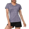 thumbnail image 2 of T Shirts For Women Women V Neck Short Sleeve Moisture Wicking Athletic Shirts Sport Activewear Top, 2 of 6