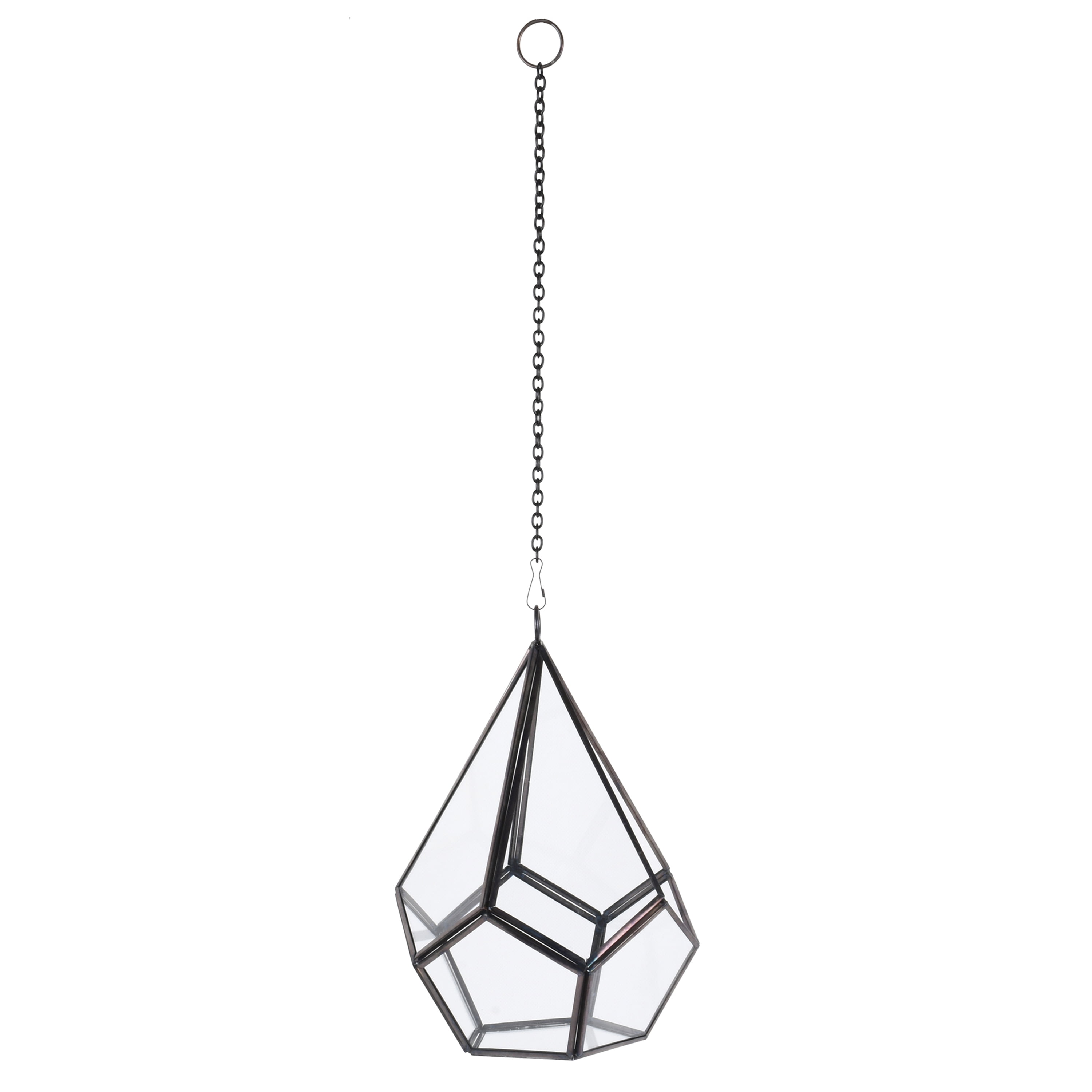 Better Homes & Gardens Metal and Glass Diamond shaped Hanging Terrarium, 6.2 in Dia x 8.9 in H