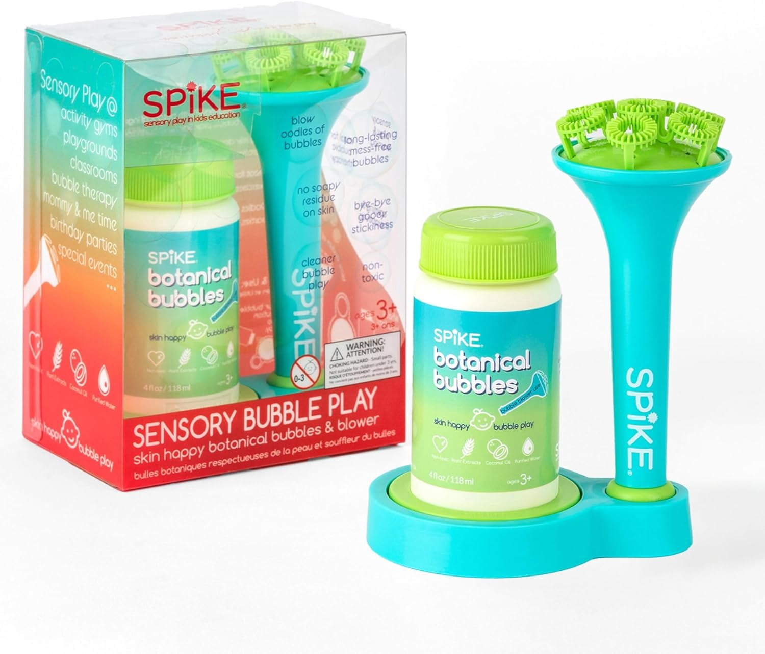 Innobaby Bubble Blower with Mess Free Botanical Bubbles and Dipping Tray - Magic Wand Blows Oodles of Bubbles Without The Mess - Recommended for Speech, Visual & Motor Development