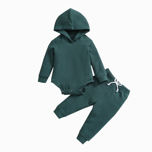 Newborn Baby Boy Clothes Fall Winter Outfits Infant Long Sleeve Hooded Rompers Jogger Pants Sets Kaprioy Boy Suit
