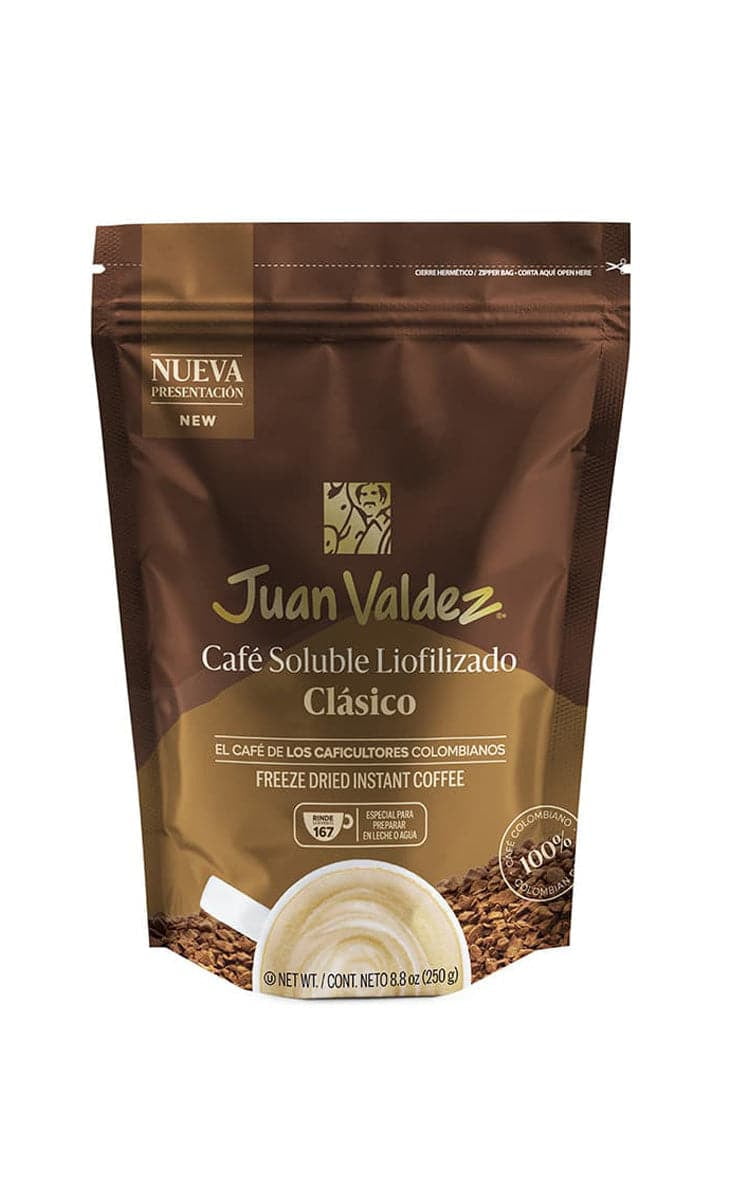 Juan Valdez Instant Freeze Dried Regular Coffee Zip pack 8.8 oz 250 g