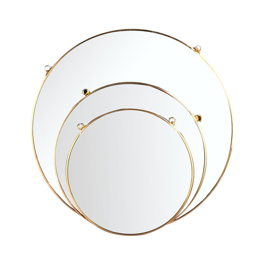 LONGWIN Hanging Wall Circle Mirror Decor Gold Geometric Mirror with Chain for Bathroom Bedroom Living Room 11.8"