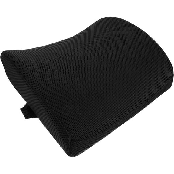 Lumbar Support Pillow for Chair and Car, Back Support for Office Chair Memory Foam Cushion with Mesh Cover for Back Pain Relief - Black