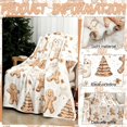thumbnail image 7 of Gingerbread Man Christmas Throw Blanket for Adults 50 x 60 Inch Holiday Tree and Cookie Theme Flannel Blankets for Bedroom Couch Travel Home Decor Fuzzy Cozy Soft Warm Gifts(Brown), 7 of 7