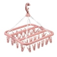 thumbnail image 2 of Tendedero plegable con pinza para ropa, 32 pinzas, gancho para secar ropa interior Clavija rosa 32, 2 of 9