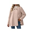 thumbnail image 3 of Zynoxe Womens Jackets With Buttons Classic Lapel Collar Winter Jackets for Women Loose Long Sleeve Mid‑Length Open Front Coat Versatile Solid Color Casual Outerwear Coat 2 Ways To Wear 2XL, 3 of 10