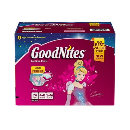 GoodNites Bedtime Underwear for Girls, Size 8-14, 58 Ct