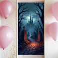 thumbnail image 4 of Gothic Design Halloween Banner Spooky Graveyard Full Moon Haunted Backdrop for Halloween Party Decoration Night Event, 4 of 5