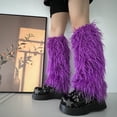 thumbnail image 6 of Yokua Fuzzy Faux Furs Leg Warmer Furs Heels Long Boot Cuffs Cover Carnivals Boot Cover, 6 of 20