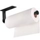 thumbnail image 3 of Portarrollos de papel estante espacio para toallas de papel soporte para papel de cocina perforado de aluminio almacenamiento de película adhesiva-Negro, 3 of 4