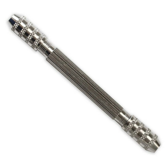 JEWEL TOOL (2 Pack) 4.5" (11.4 cm) Double-Sided Pin Vise | Steel Construction | Textured Grip | Hexagonal Heads | Vise Capacity 0.5mm-3mm