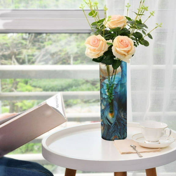 Peacock Painting Flowers Vases for Flowers Modern Decorative Vase Home Decor for Bedroom Kitchen Living Room Centerpieces