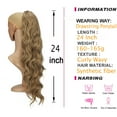 thumbnail image 2 of SAYFUT Long Curly Drawstring Ponytail 24" Synthetic Clip In Ponytail Extensions Black Color for Women Synthetic Clip on Curly Wave Ponytail Hair Pieces(613/2#/4#), 2 of 8