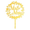 thumbnail image 1 of Adorno para tarta de boda con diseño de Sr. y Sra., corona con hojas y hojas., 1 of 5