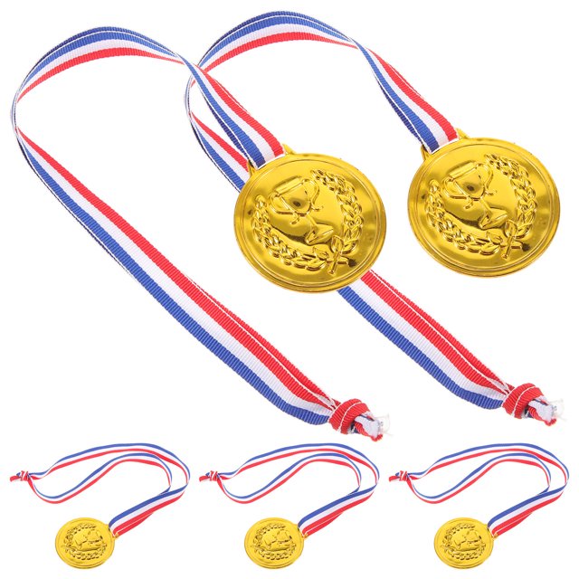 OULII Médaille Dorée pour Enfants avec Lanière 5 Pcs pour Matchs Sportifs et Récompenses de Classe